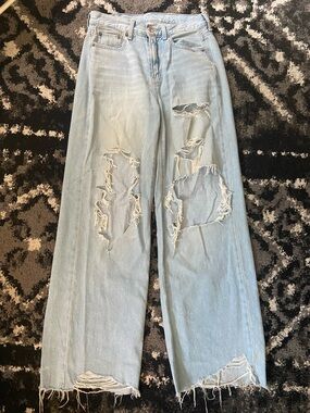 AE Ripped High-waisted Baggy Wide Leg Jeans